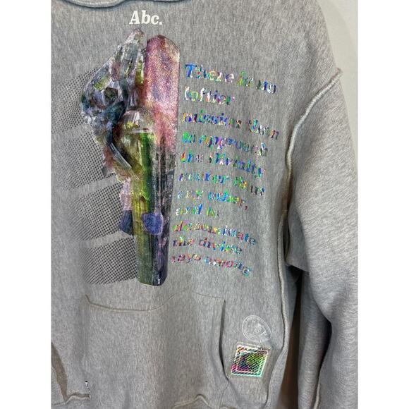 Advisory Board Crystals‎ Planet Saving 2 Gray Cotton Pullover Hoodie Large RARE! - Picture 3 of 14